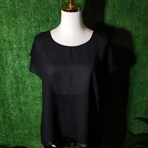 Chic Black Sheer Women's Blouse